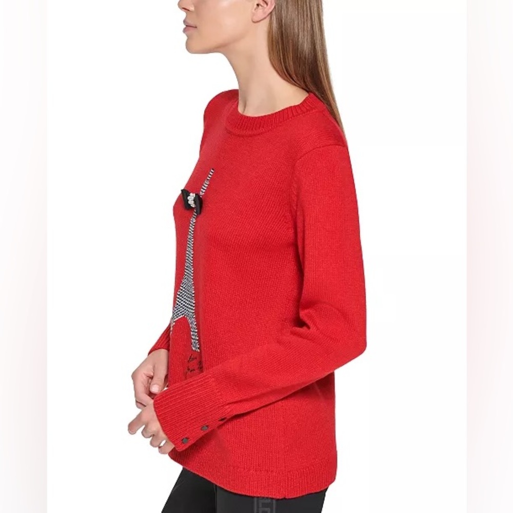 Karl Lagerfeld Paris Eiffel Tower
Embellished Crewneck Pullover Sweater